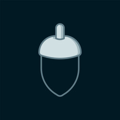 Obraz premium Line Acorn icon isolated on black background. Flat filled outline style with shadow. Vector