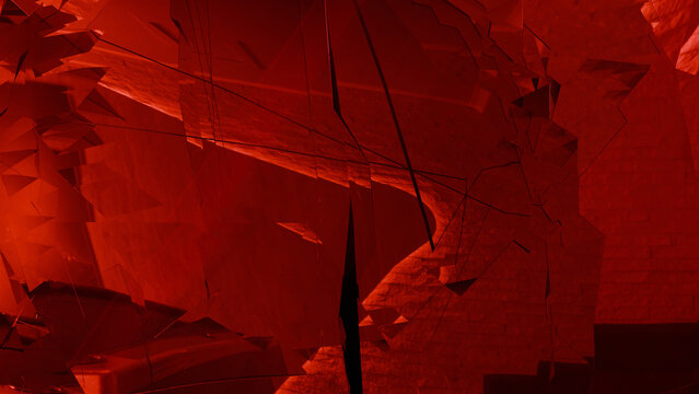 Transparent cracked texture of a ruby (3D Rendering)