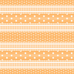 Retro geometric pastel orange and white seamless pattern