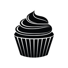vector illustration of a cupcake, isolated on a white background