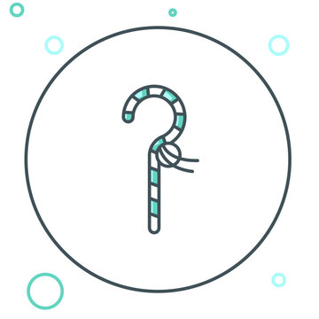 recommend clip art: Line Crook icon isolated on white background. Ancient Egypt symbol. Scepters of egypt. Colorful outline concept. Vector