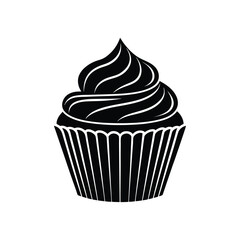 vector illustration of a cupcake, isolated on a white background