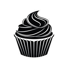 vector illustration of a cupcake, isolated on a white background
