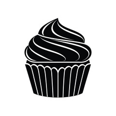 vector illustration of a cupcake, isolated on a white background