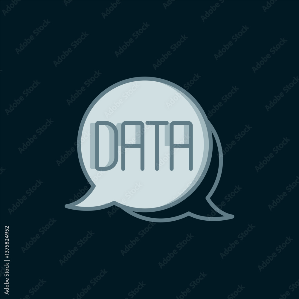 Poster line data analysis icon isolated on black background. business data analysis process, statistics. ch