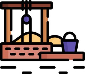 water well Illustration on a white background
