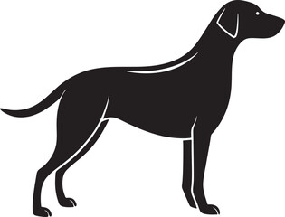 black dog silhouette design.