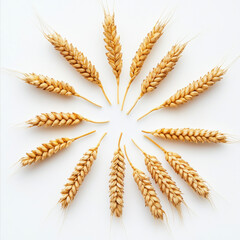 top view wheat ley on the white table 