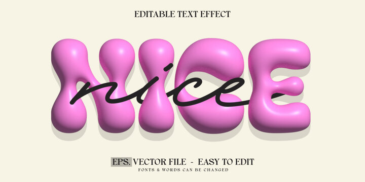 3d inflated text effect