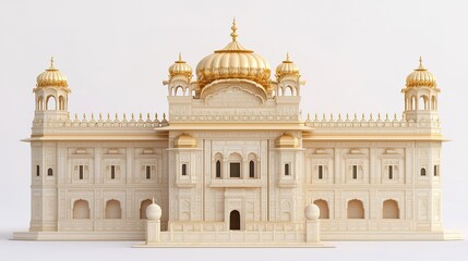 The breathtaking Golden Temple in Amritsar, glowing at sunrise, representing Sikhism