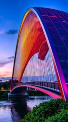 Obraz premium Twilight Reflections of Modern Architecture