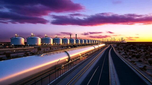 A sprawling energy storage zone where the LNG tank sits behind multiple layers of reinforced fencing, pressure sensors, and remote monitoring systems, all under the constant watch