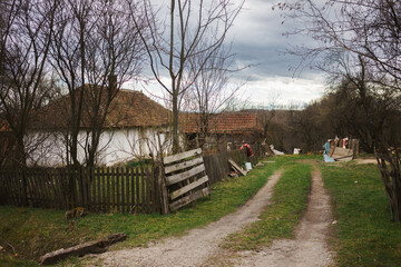 Rural household at the beginning of spring in Serbia
