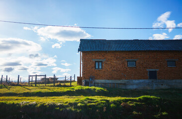 Rural household at the beginning of spring in Serbia