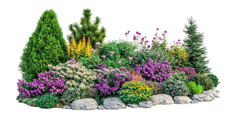Fototapeta premium PNG Flowers garden landscape outdoors.