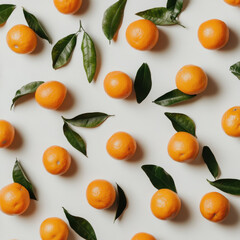 Tangerines on white background 