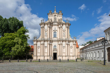 Obraz premium Rococo style Church of the Visitants (Kosciol Siostr Wizytek) built in 1765 on Krakowskie Przedmiescie street in Warsaw, Poland