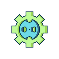 Filled outline Electrical outlet icon isolated on white background. Power socket. Rosette symbol. Flat filled outline style with shadow. Vector