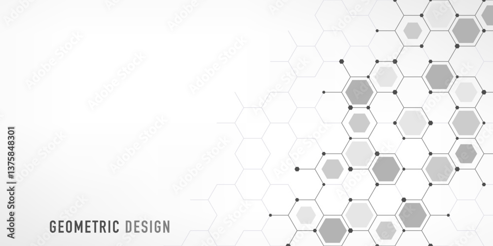 Aufkleber Graphic design element with abstract geometric background of simple hexagon pattern. Vector illustration