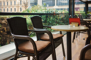 Two chairs in a cafe