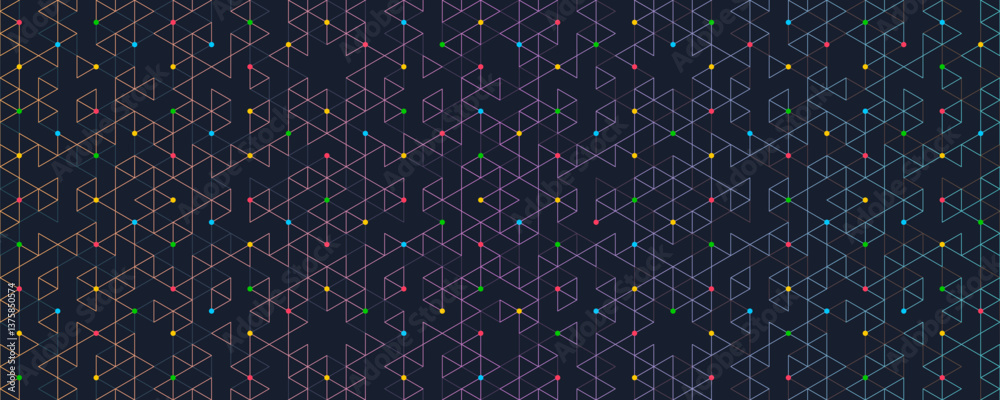 Fototapete Abstract vector background with a seamless geometric pattern of simple triangle shapes. Stylish vector texture