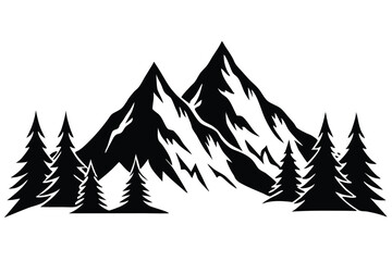 Mountain Silhouette Vector Design.