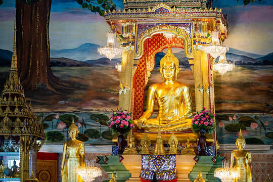 Wat That Thong in Bangkok, Thailand with beautiful sky background. Wat That Thong or Phra Aram Luang is a royal temple.
