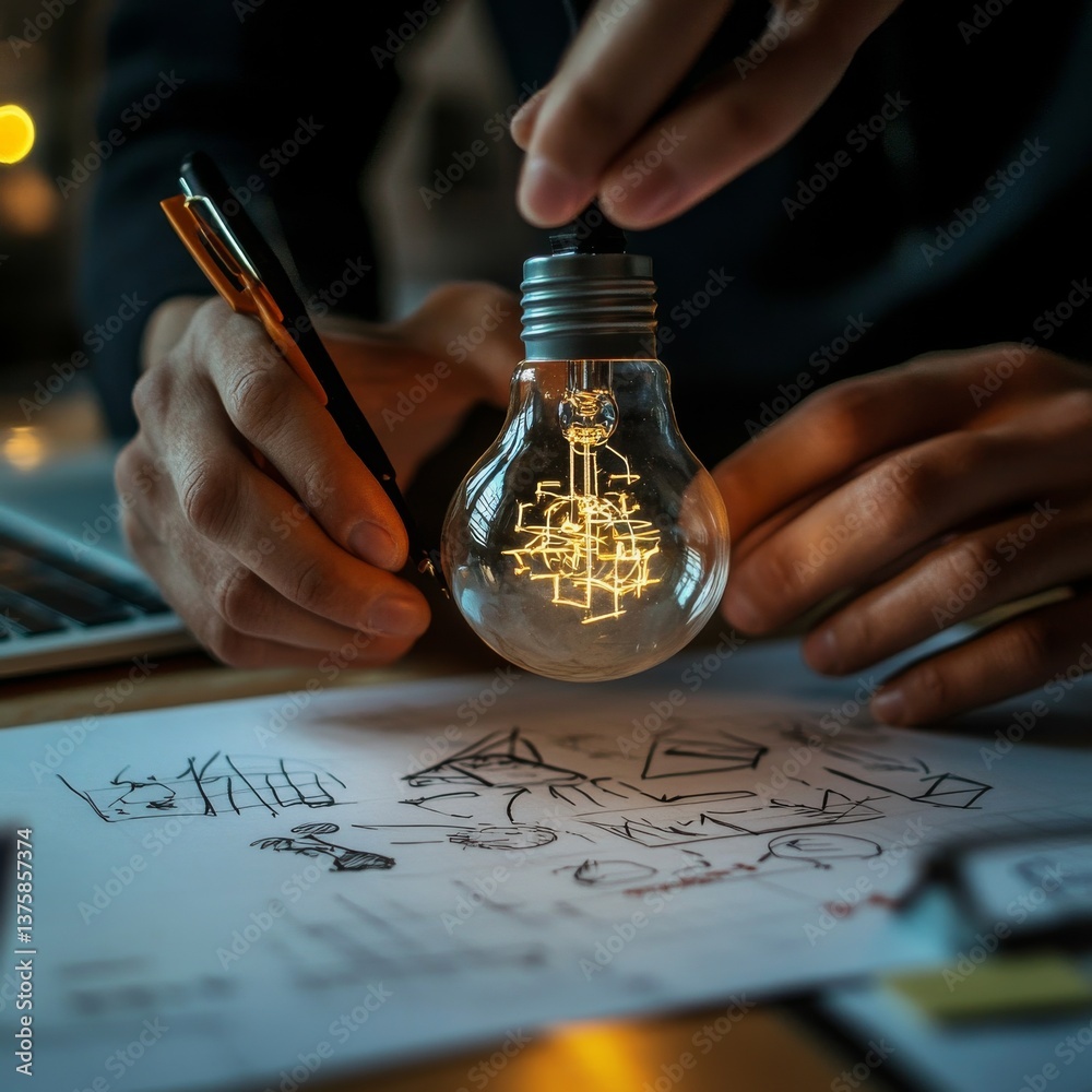Poster Illuminating Ideas: Brainstorming and Conceptualizing with a Lightbulb for Creative Solutions and Innovation at the Workplace