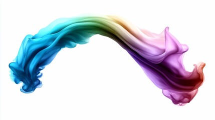 A dynamic display of translucent fabric in an array of pastel hues on white