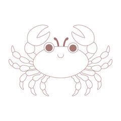 Crab. Isolated on a white background. Outline.