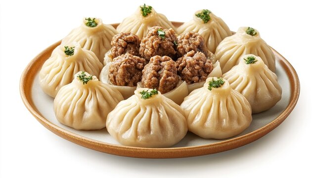 Mongolian buuz dumplings delight traditional cuisine food plating indoor setting close-up cultural experience