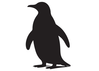 silhouette vector penguin logo design, penguin logo icon silhouette, ice polar penguin logo silhouette vector, logo design of black penguin icons isolated on white background