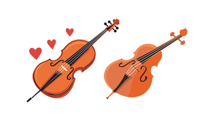 Fototapeta premium Double Bass Bold Shape with Romantic Elegance