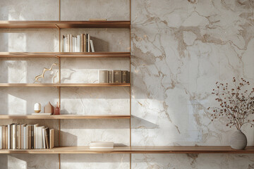 Luxe office interior marble wall backdrop for online meetings