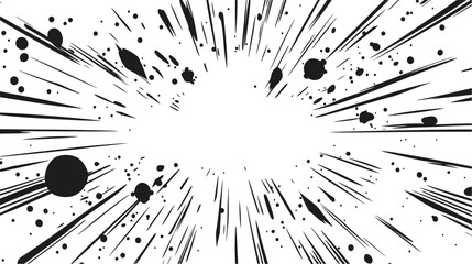 Explosion Border Isolated on White Background – Dynamic Blast Effect