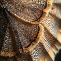 Detailed Close-up of Butterfly Wing Showing Intricate Patterns and Colors