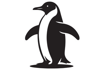 silhouette vector penguin logo design, penguin logo icon silhouette, ice polar penguin logo silhouette vector, logo design of black penguin icons isolated on white background
