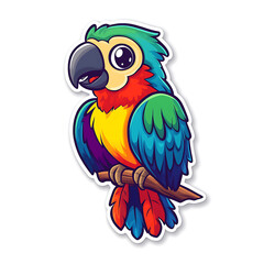 Obraz premium Colorful Cartoon Parrot