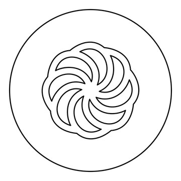 Armenian Arevakhach Neo paganism symbol sunny cross solar mythology Hetanism Armenian neo powder heathenism Eternity sign pumpkin icon in circle round black color vector illustration image outline 