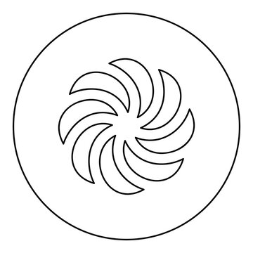 Armenian Arevakhach Neo paganism symbol sunny cross solar mythology Hetanism Armenian neo powder heathenism Eternity sign pumpkin icon in circle round black color vector illustration image outline 