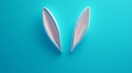 Bunny Ears Pastel Pink Blue Minimalist Background