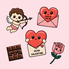 valentine day card with cupid