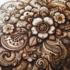 Detailed Intricate floral designs with swirls