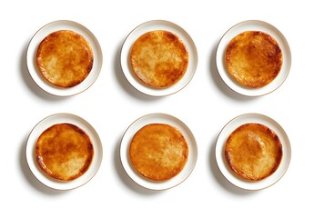 6 plates of Indian cuisine on a white background