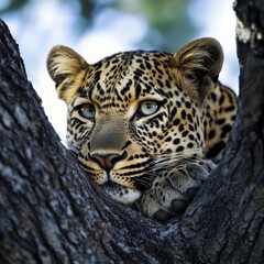 Fototapeta premium A tiger in a tree