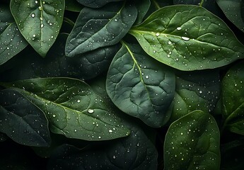 Fototapeta premium A close-up shot of fresh spinach leaves