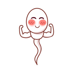 cute sperm and egg cartoon character