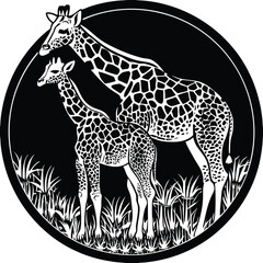 giraffe-silhouette---baby-giraffe-next-to-adult- (1).eps