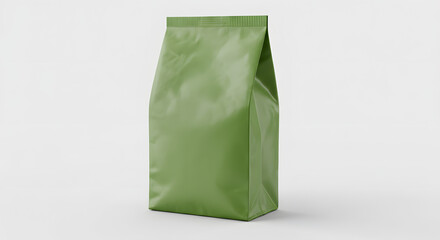 Olive Green Stand Up Pouch Packaging Mockup  Perfect for Coffee, Tea, or Food Products