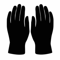 Obraz premium Elegant silhouette of luxury leather gloves on white background, style